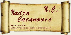 Nadja Cacanović vizit kartica